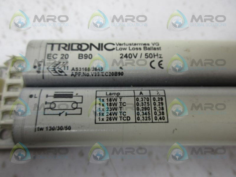 TRIDONIC EC20B90 LOW LOSS BALLAST UNMP