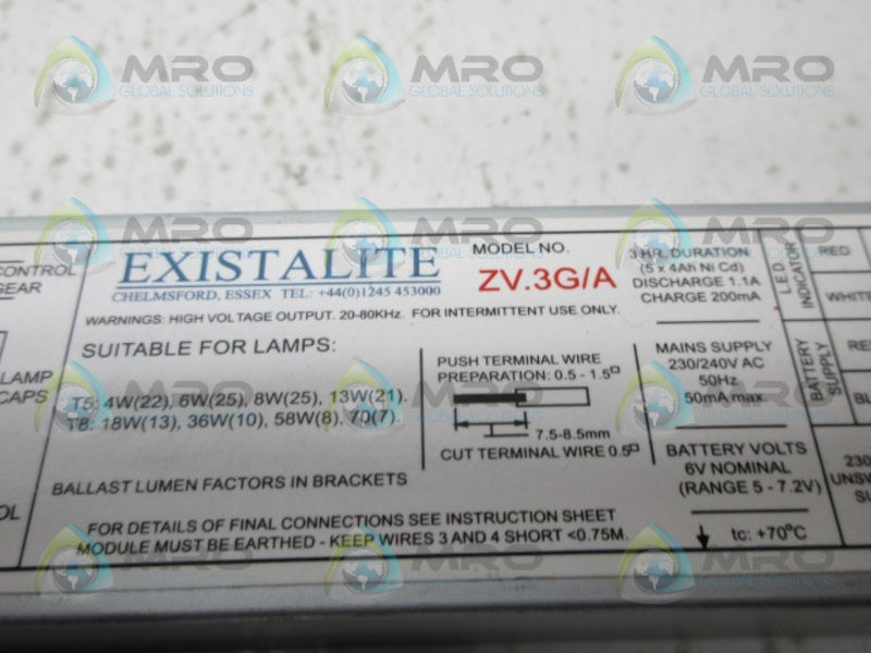 EXISTALITE ZV.3G/A ELECTRONIC BALLAST NSNP