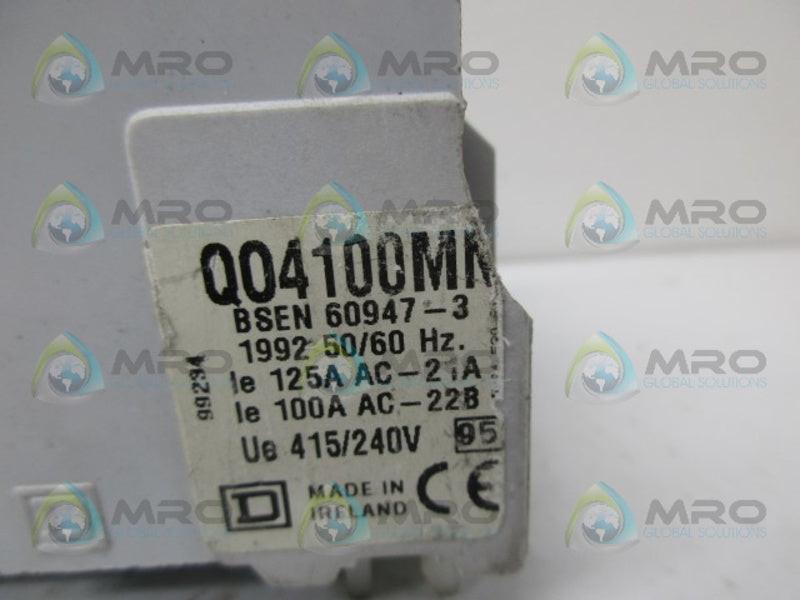 SQUARE D QO4100MN MAIN SWITCH UNMP
