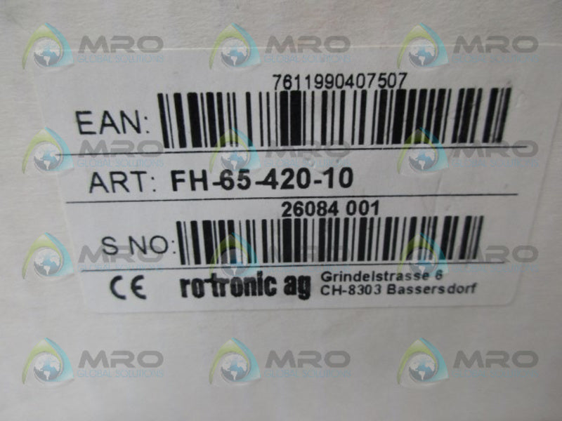 ROTRONIC FH-65-420-10 TRANSMITTER NSMP