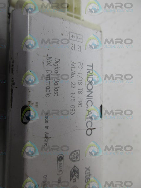 TRIDONIC PC1/18T8PRO DIGITAL BALLAST NSNP