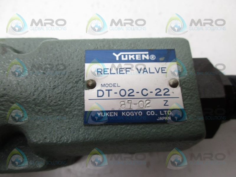YUKEN DT-02-C-22 REMOTE RELIEF VALVE NSNP