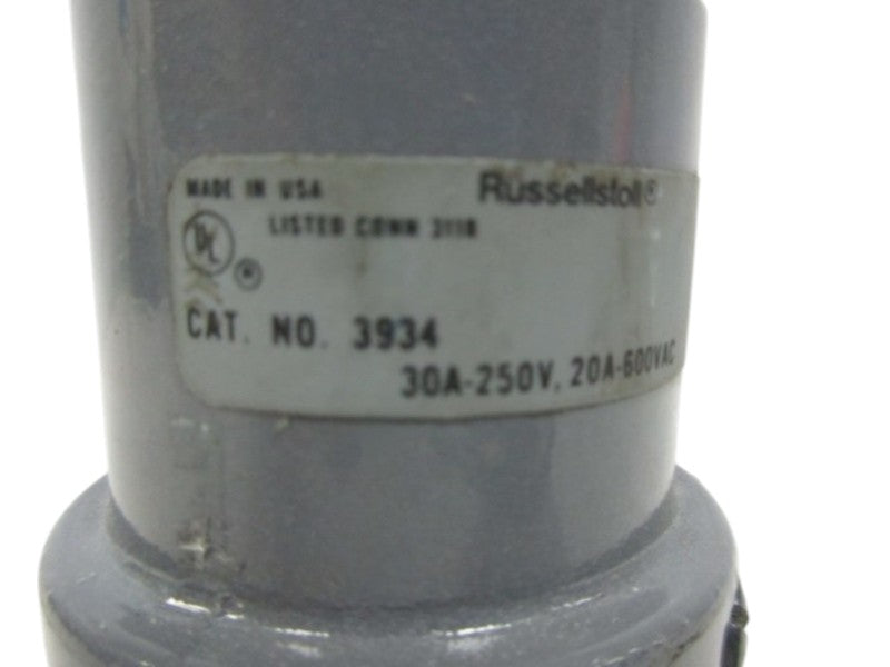 RUSSELLSTOLL 3934 30A-25OV 20A-600VAC PLUG CONNECTOR AS PICTURED UNMP
