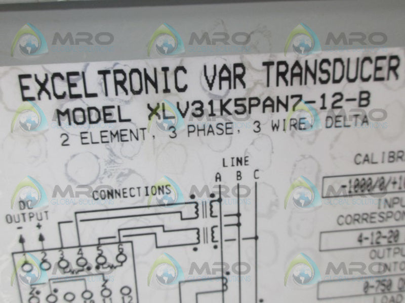 SCIENTIFIC COLUMBUS XLV31K5PAN7-12-B CONTROL WATT TRANDUCER UNMP