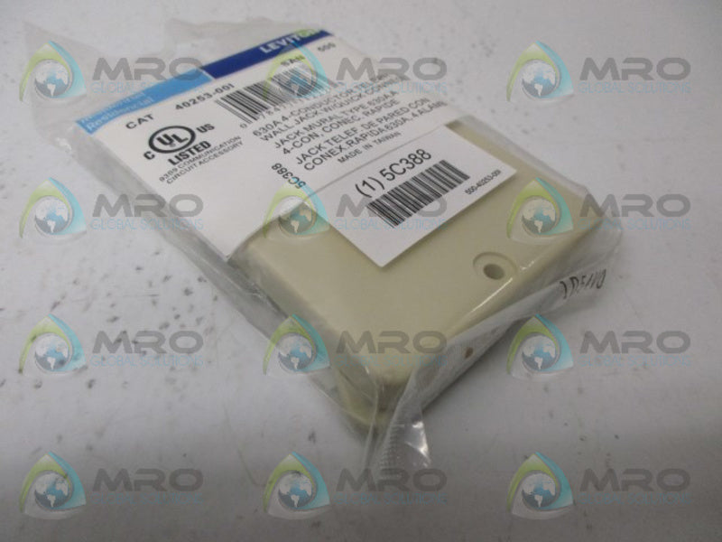 LEVITON 40253-00I CONDUCTOR PHONE WALL JACK NSMP