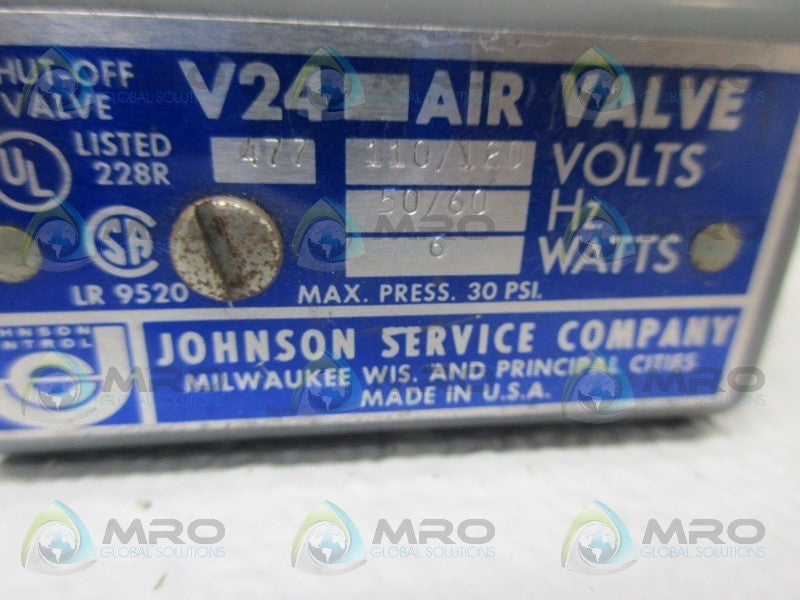 JOHNSON SERVICE COMPANY V24 AIR VALVE NSNP