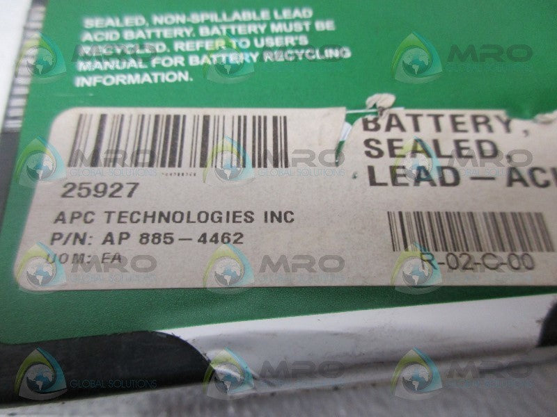 APC TECHNOLOGIES AP885-4462 PERFORMANCE BATTERY UNMP