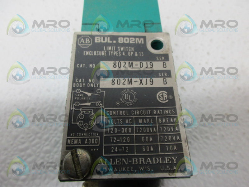 INDUSTRIAL SPARE PART 802M-DJ9 SER.B LIMIT SWITCH UNMP