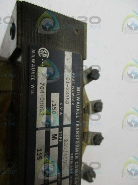 MILWAUKE C1-23359 TRANSFORMER UNMP