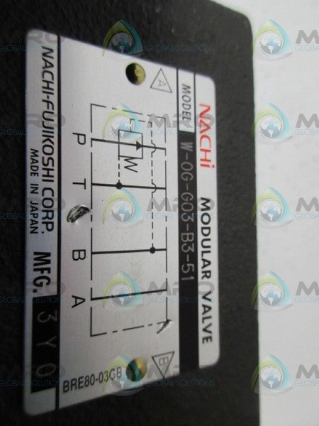 NACHI W-0G-G03-B3-51 MODULAR VALVE NSNP