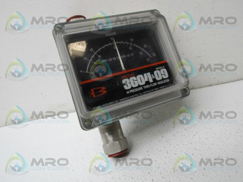 BROOKS 3604EA1A3A1A PRESSURE THRU-FLOW INDICATOR NSNP