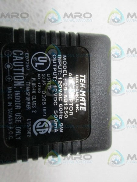 TEK-MATE 29-AD1250 AC POWER SUPPLY ADAPTER NSNP
