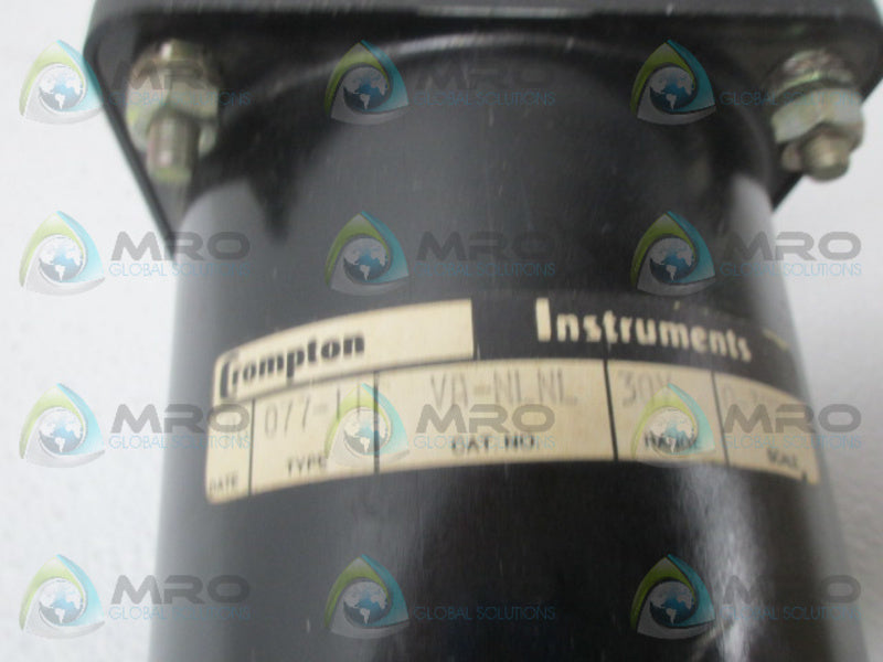 CROMPTON 077-11VA-NLNL PANEL METER 0-30VDC UNMP