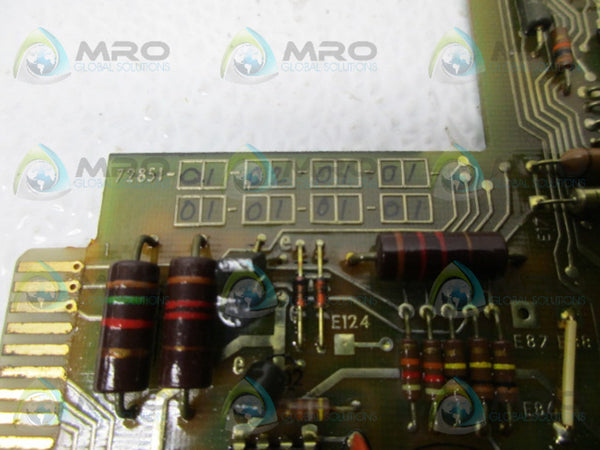 BENTLY NEVADA 72851-01-02-01-01-01-01-01-01 CONTROL MODULE BOARD UNMP