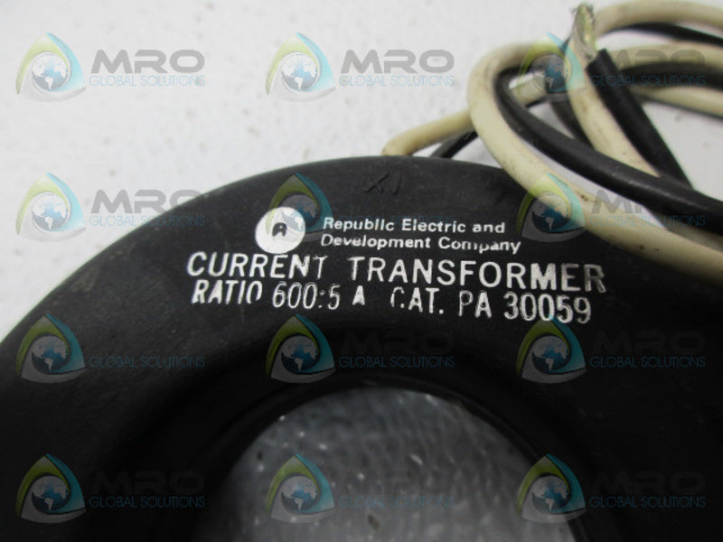 REPUBLIC ELECTRIC PA30059 CURRENT TRANSFORMER UNMP