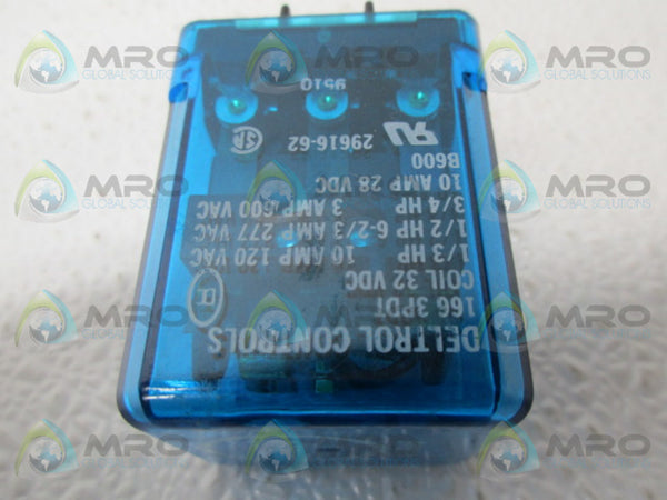DELTROL CONTROLS 1663PDT RELAY 32VDC UNMP
