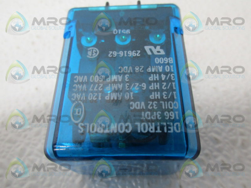 DELTROL CONTROLS 1663PDT RELAY 32VDC UNMP