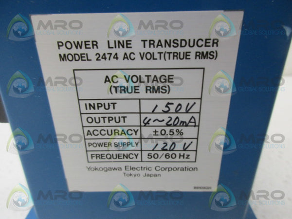 YOKOGAWA 2474 POWER LINE TRANSDUCER UNMP