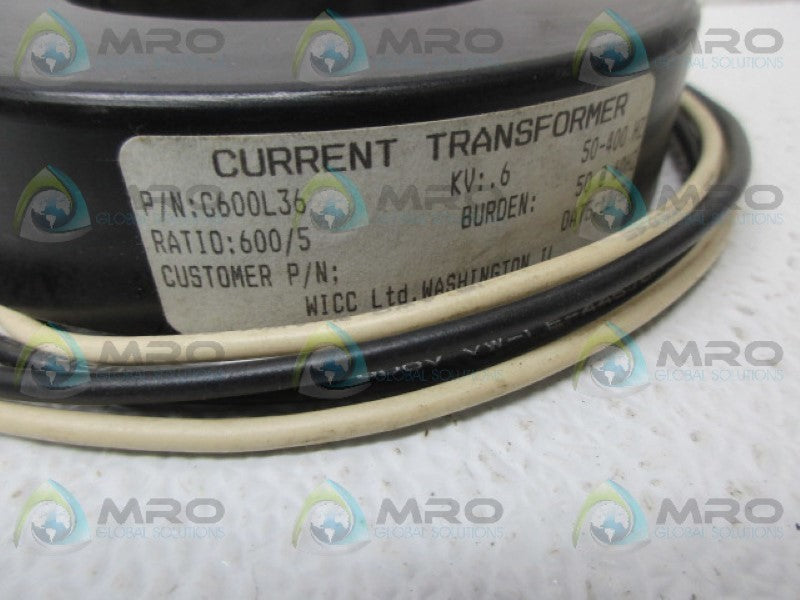 WICC C600L36 CURRENT TRANSFORMER UNMP