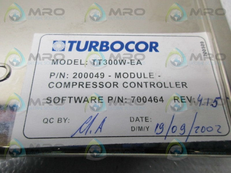 TURBOCOR TT300W-EA 200049 COMPRESSOR CONTROLLER MODULE NSNP
