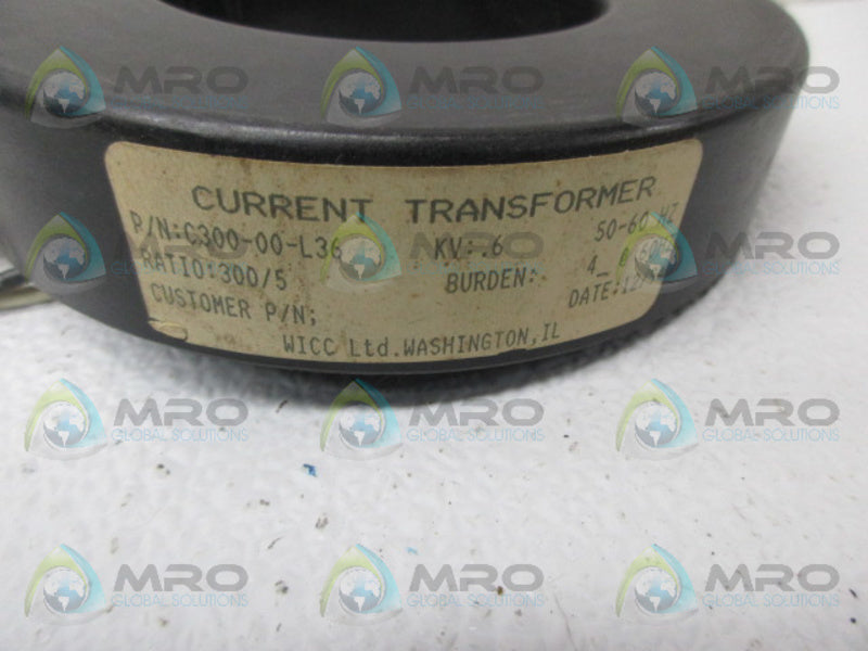 WICC C300-00-L36 CURRENT TRANSFORMER UNMP