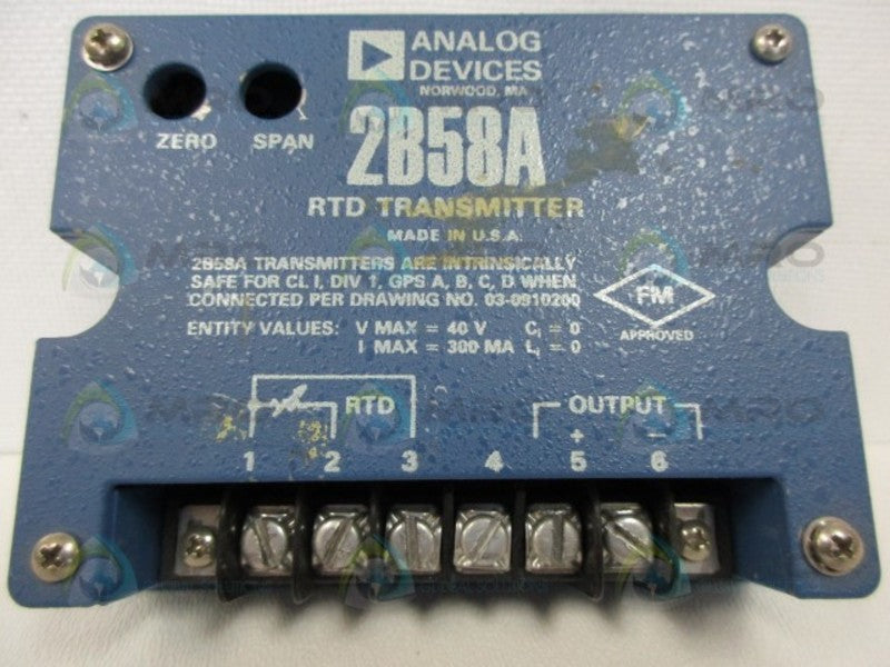ANALOG DEVICES 2B58A-11-03 THERMOCOUPLE TRANSMITTER UNMP