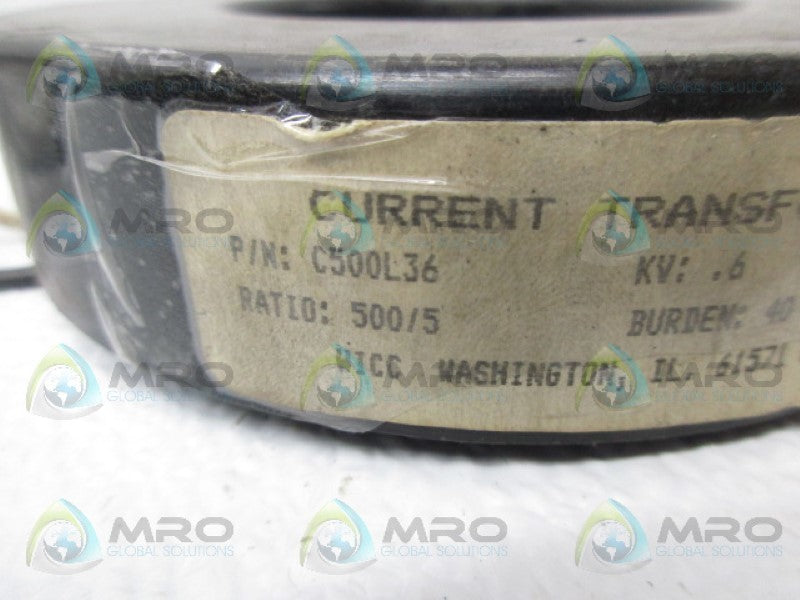WICC LTD C500L36 CURRENT TRANSFORMER UNMP