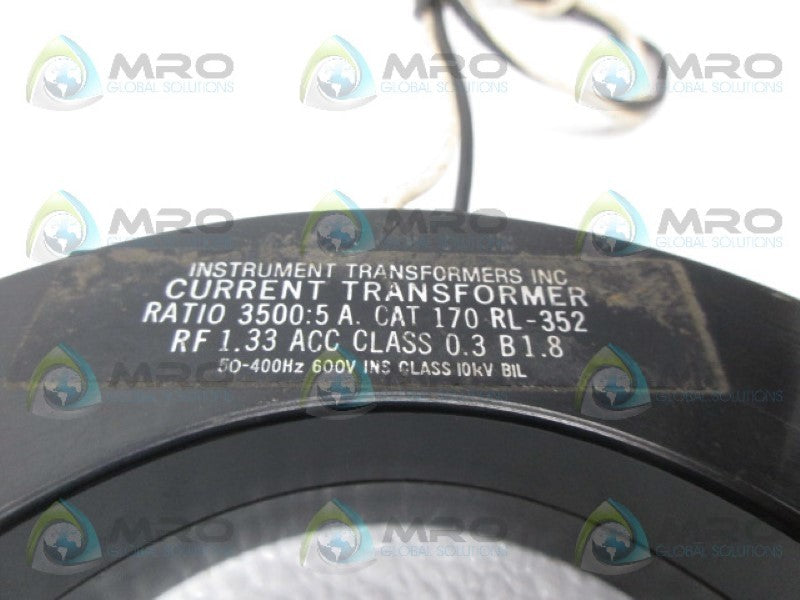 INSTRUMENT TRANSFORMERS 170 RL-352 CURRENT TRANSFORMER NSNP