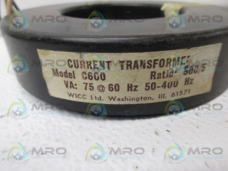 WICC C600 CURRENT TRANSFORMER UNMP