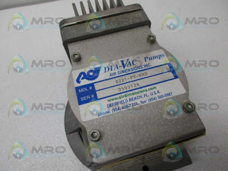 DIA-VAC Z221-FT-EX0 PUMP NSNP