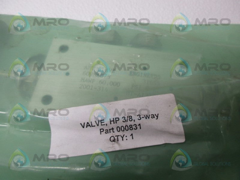 AUTOCLAVE 000831 60VM6075 HIGH PRESSURE VALVE NSMP