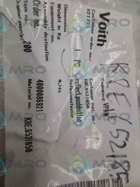 VOITH 6527850 REFLECT PUSHBUTTON NSMP