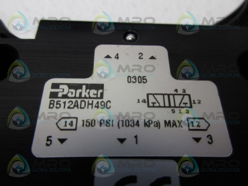 PARKER B512ADH49C SOLENOID VALVE NSMP