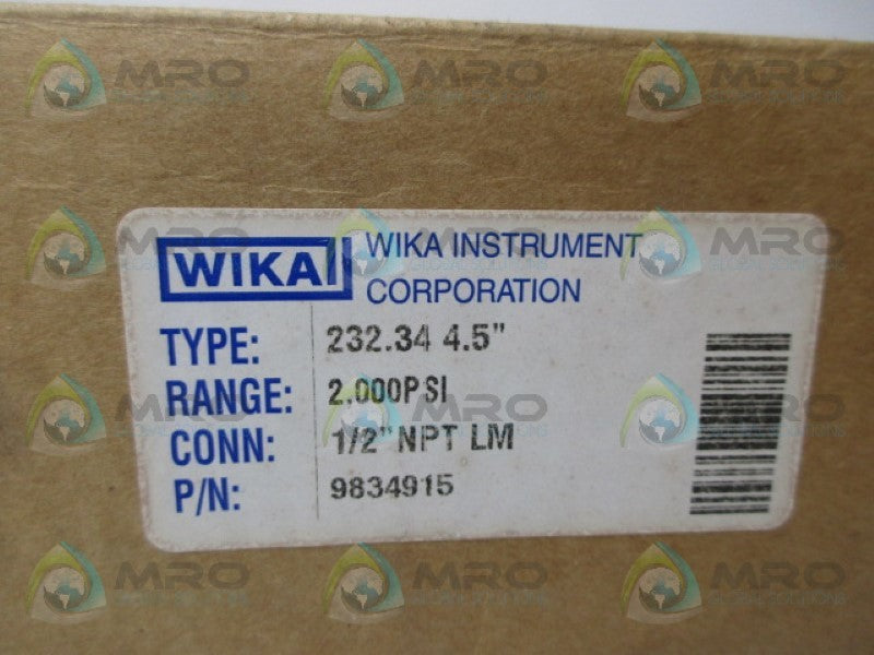 WIKA 9834915 PROCESS GAUGE 0-2000 PSI NSMP