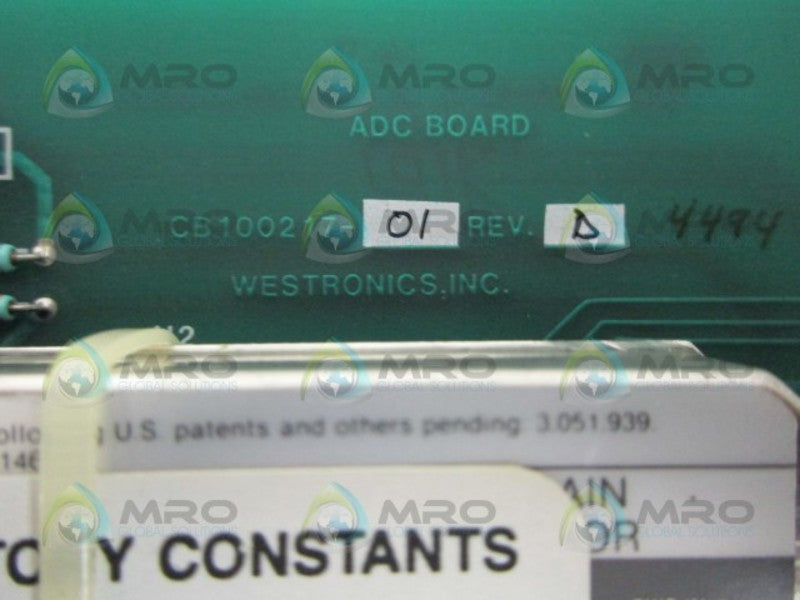 WESTRONICS CB100217-01 REV D CIRCUIT BOARD UNMP