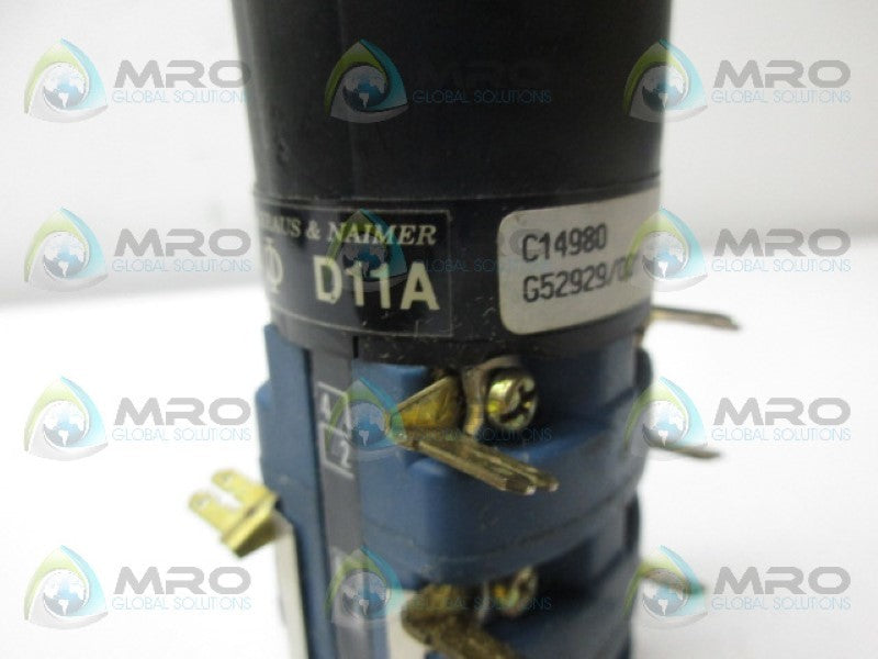 KRAUS & NAIMER D11A C14980 ROTARY SWITCH UNMP