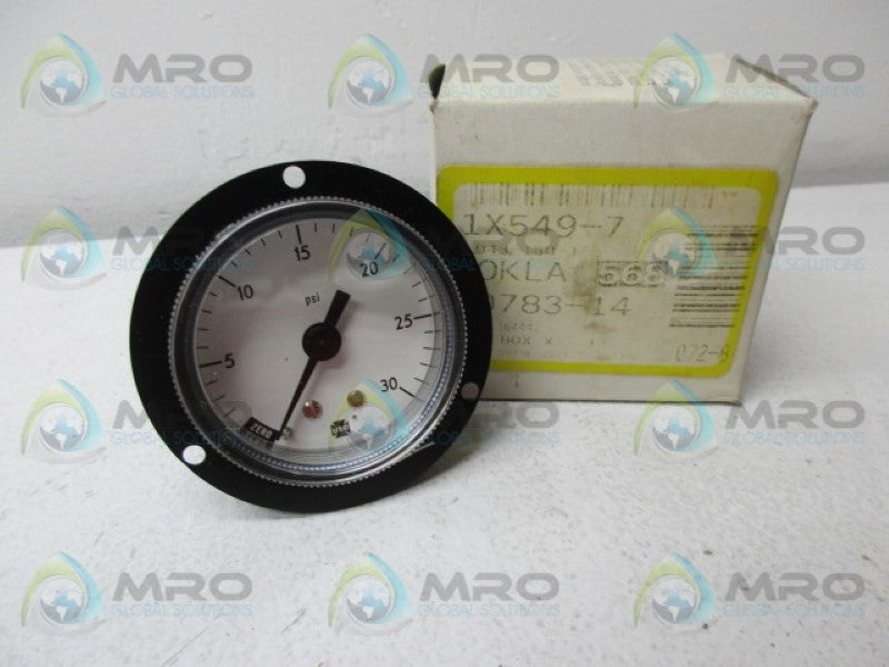 US GAUGE 1X549-7 PRESSURE GAUGE 0-30 PSI NSMP