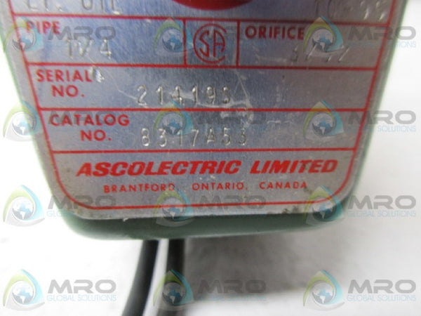 ASCO 8317A53 SOLENOID VALVE UNMP