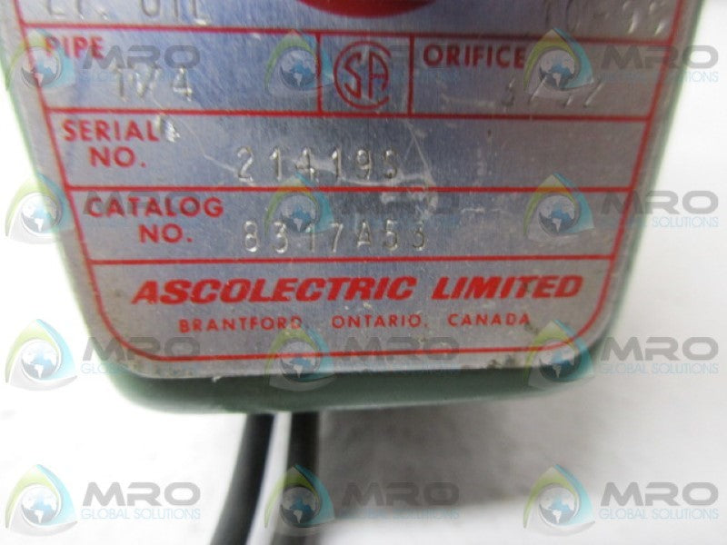 ASCO 8317A53 SOLENOID VALVE UNMP