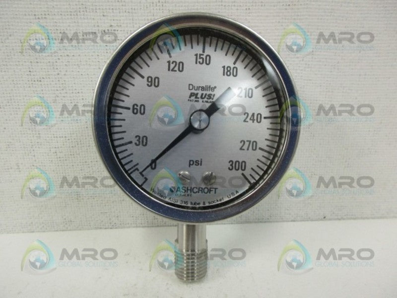 ASHCROFT 251009SW02L-300#-XLJLL PRESSURE GAUGE 0-300 PSI NSMP