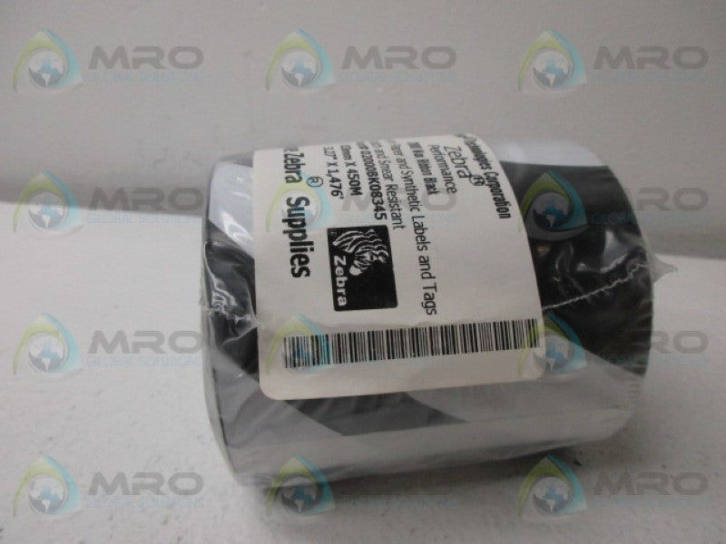 ZEBRA 02000BK08345 BLACK WAX RIBBON  NSMP