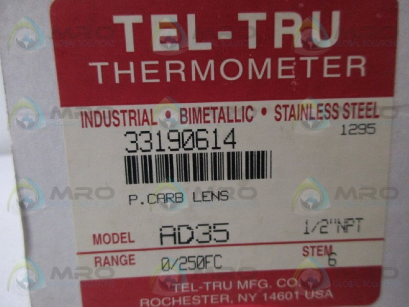 TEL-TRU 33190614 AD35 THERMOMETER 0/250FC  NSMP