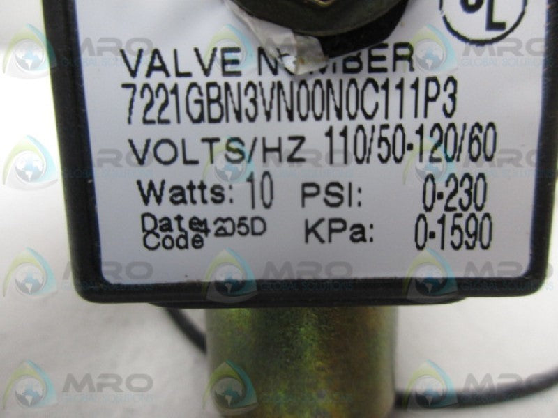 PARKER 7221GBN3VN00N0C111P3 SOELNOID VALVE  NSNP