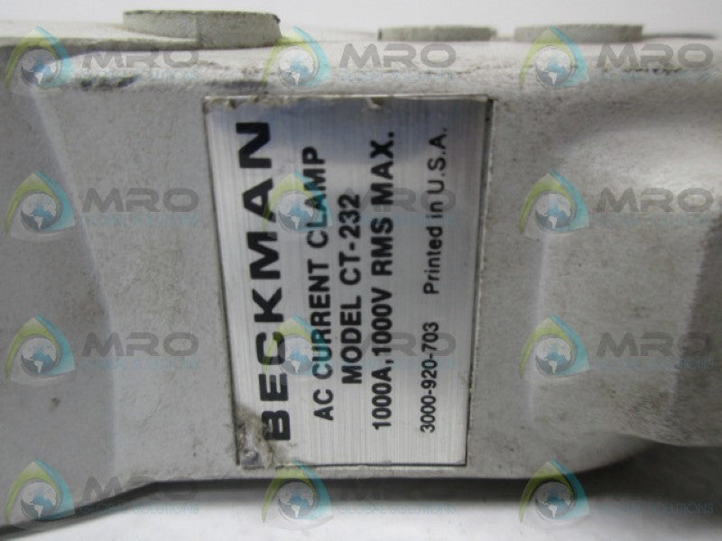 BECKMAN CT-232 AC CURRENT CLAMP  UNMP