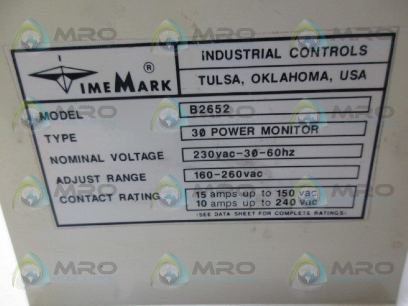 TIMEMARK B2652 POWER MONITOR 230 VAC  UNMP