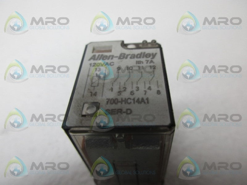 ALLEN BRADLEY 700-HC14A1 SER. D RELAY 120VAC  UNMP
