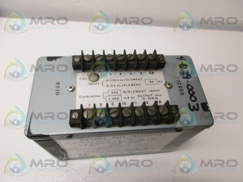 SCIENTIFIC COLUMBUS DL31K5A2 DIGILOGIC WATT TRANDUCER  NSNP
