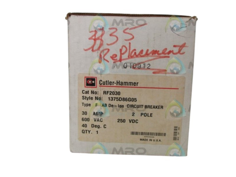 CUTLER HAMMER 1375D86G05 RF2030 NSMP