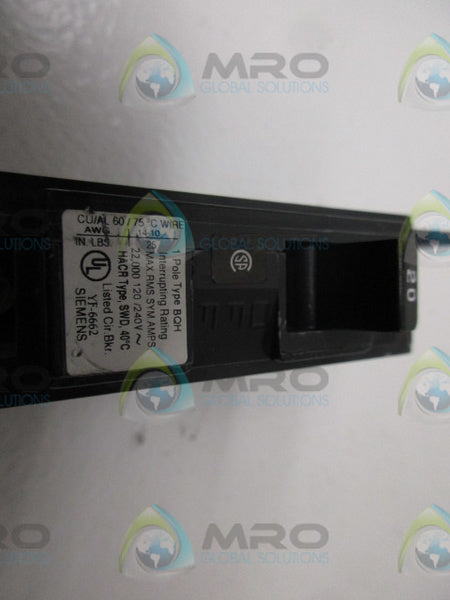 SIEMENS BQH120 CIRCUIT BREAKER  UNMP