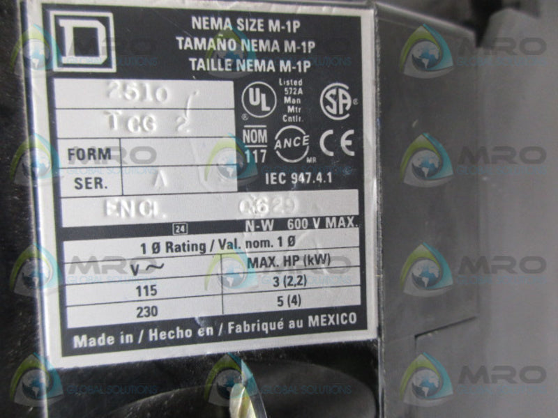 SQUARE D 2510-TCG2 MANUAL STARTER (AS PICTURED)  UNMP